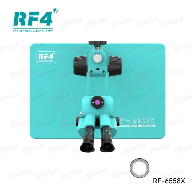 Микроскоп тринокулярный RF4 RF-6558X с подсветкой (6.5-58X; бирюзовый) фото в интернет-магазине 05gsm.ru