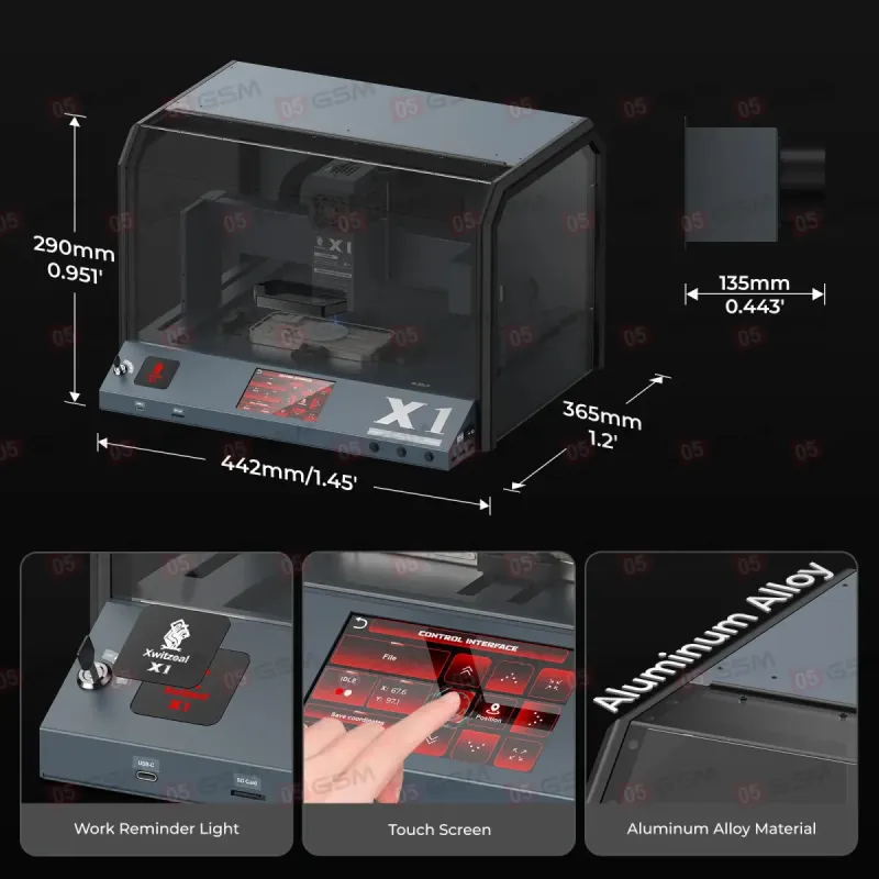 Лазерный аппарат с плоттером Xwitzeal X1 (Для выжигания крышек, гравировки и вырезания пленок) фото в интернет-магазине 05gsm.ru