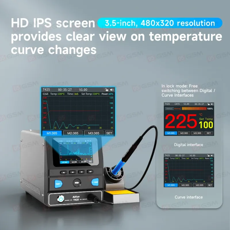 Паяльная станция Aixun T425 (Ручка 245 и 3 жала C470) фото в интернет-магазине 05gsm.ru