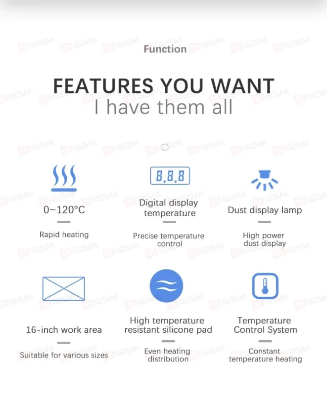 Монтажный коврик с подогревом и детектором пыли TBK 568A фото в интернет-магазине 05gsm.ru