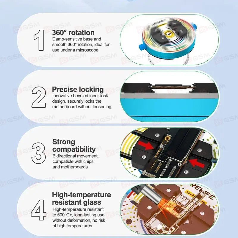 Держатель платы Relife RL-601Q Pro (Поворотный; закаленное стекло) фото в интернет-магазине 05gsm.ru