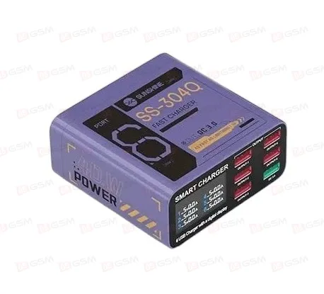 Многопортовое зарядное устройство Sunshine SS-304Q (6 портов; 40 Вт; QC 3.0; фиолетовый) фото в интернет-магазине 05gsm.ru