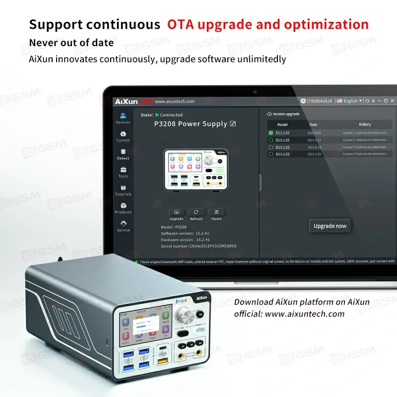 Блок питания Aixun P3208 (Импульсный; умный; 32 В; 8 А) фото в интернет-магазине 05gsm.ru