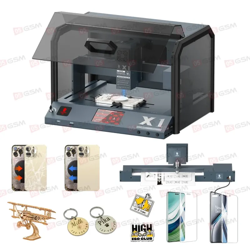 Лазерный аппарат с плоттером Xwitzeal X1 (Для выжигания крышек, гравировки и вырезания пленок) фото в интернет-магазине 05gsm.ru