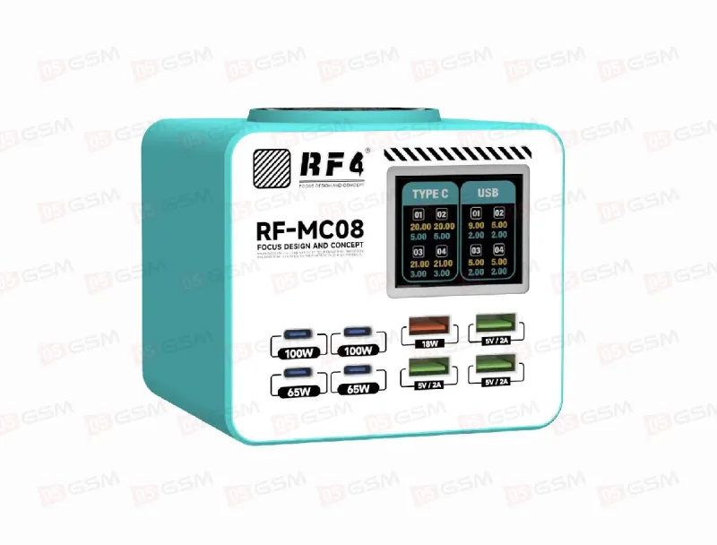 Многопортовое зарядное устройство RF4 RF-MC08 (8 портов; 150 Вт; быстрая и беспроводная зарядка) фото в интернет-магазине 05gsm.ru
