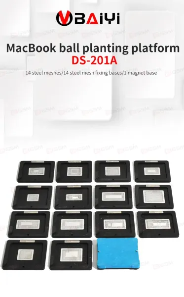 Набор трафаретов с держателями DS-201A для MacBook Air/Pro A1534/A2159 фото в интернет-магазине 05gsm.ru