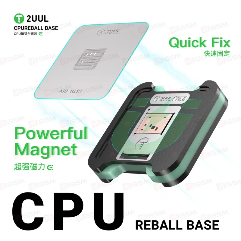 Набор трафаретов для BGA микросхем с держателями 2UUL BH17 (CPU Apple A10-A19 Pro + Android) фото в интернет-магазине 05gsm.ru