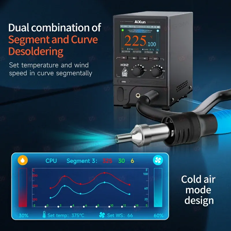 Термовоздушный фен Aixun H312 (Паяльная станция) фото в интернет-магазине 05gsm.ru