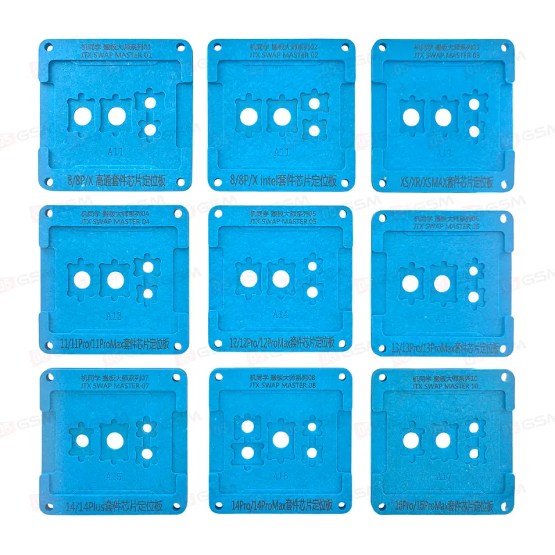 Набор трафаретов для микросхем с держателем JTX Swap Master (iPhone 8-16 Pro Max) фото в интернет-магазине 05gsm.ru