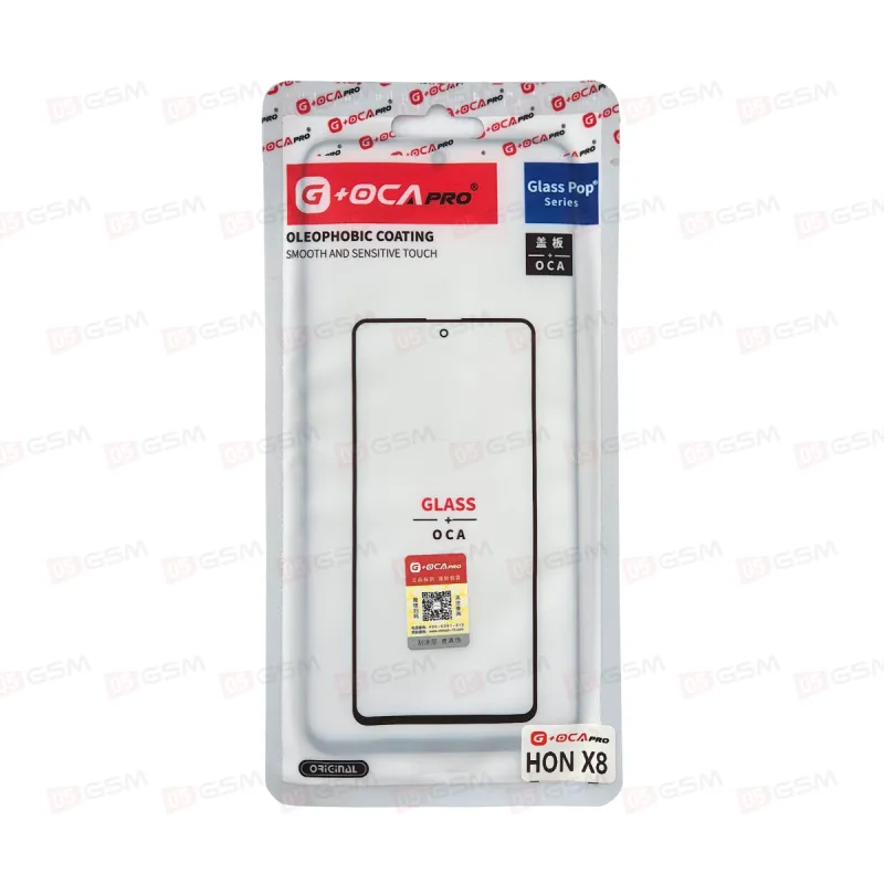 Стекло + OCA (G+OCA) Huawei Honor X8 черный фото в интернет-магазине 05gsm.ru