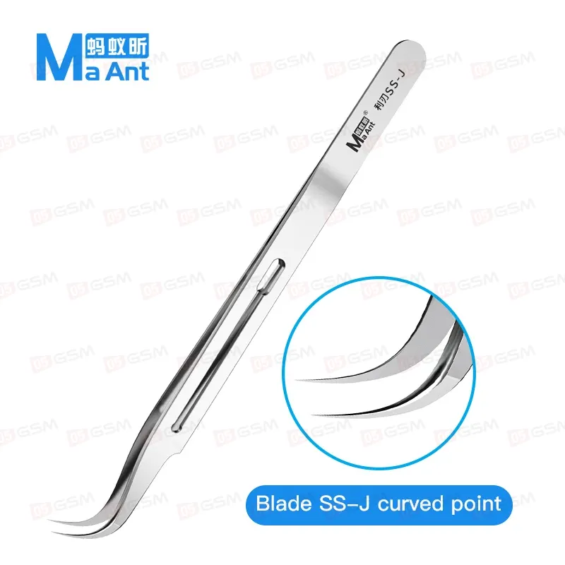 Пинцет изогнутый MaAnt SS-J (Немагнитный) фото в интернет-магазине 05gsm.ru