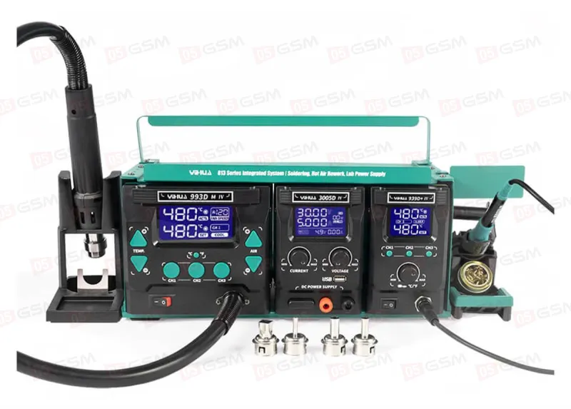 Паяльная станция с термофеном и блоком питания YiHua 813 (3 в 1) фото в интернет-магазине 05gsm.ru