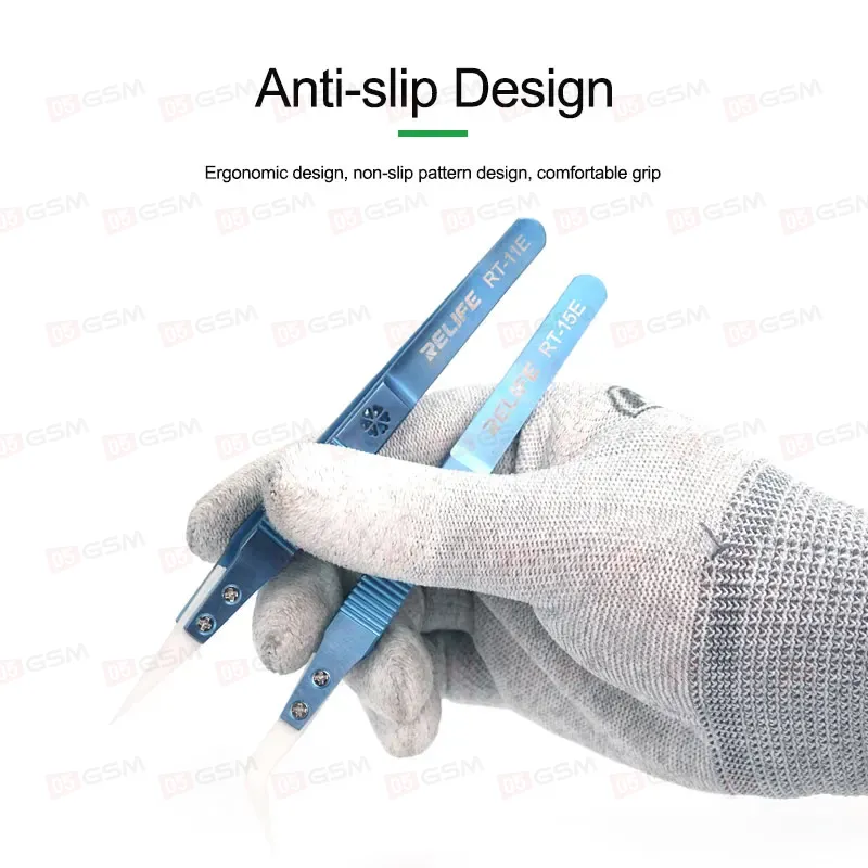 Пинцет изогнутый Relife RT-15E (Керамический) фото в интернет-магазине 05gsm.ru