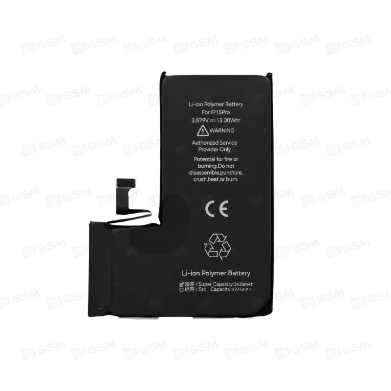 Аккумулятор со статусом подлинной детали iPhone 15 Pro (JCID; Genuine; High capacity; 3420 мАч) фото в интернет-магазине 05gsm.ru