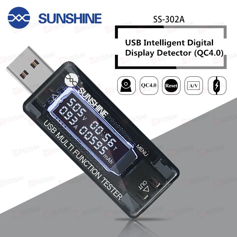 Тестер USB Sunshine SS-302A (2.8-30V; 5A) фото в интернет-магазине 05gsm.ru