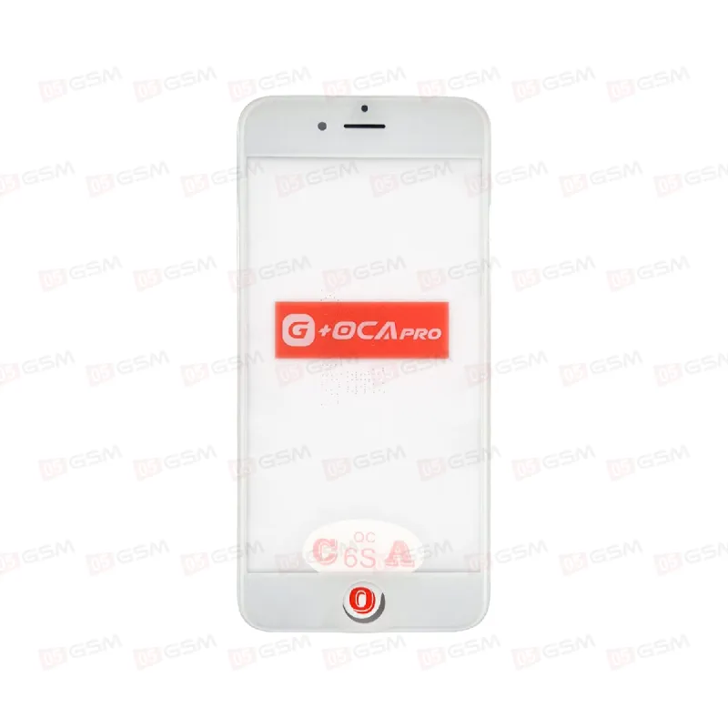 Стекло G+OCA iPhone 6S белое с РАМКОЙ+OCA пленка фото в интернет-магазине 05gsm.ru