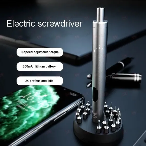 Электрическая отвертка TBK BIC-008 (В комплекте 24 биты, держатель, блок и кабель) фото в интернет-магазине 05gsm.ru