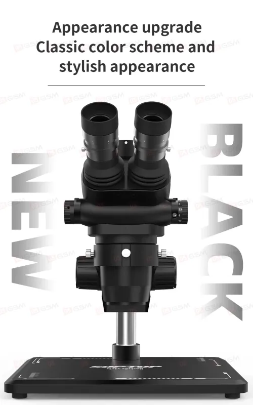 Микроскоп тринокулярный SopTop 9 Elite с подсветкой и линзой (6.7-45X; активный глаз; черный) фото в интернет-магазине 05gsm.ru