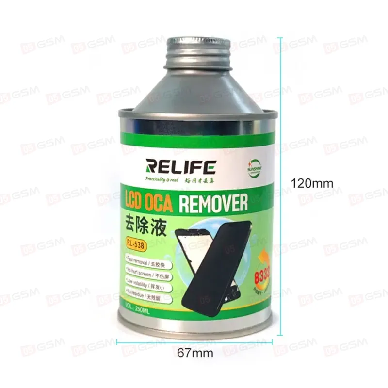 Жидкость для очистки дисплеев от OCA Relife RL-538 фото в интернет-магазине 05gsm.ru