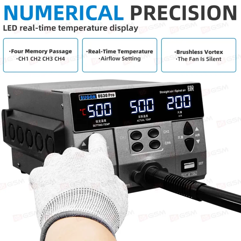 Термовоздушный фен Sugon 8630 Pro (Паяльная станция) фото в интернет-магазине 05gsm.ru
