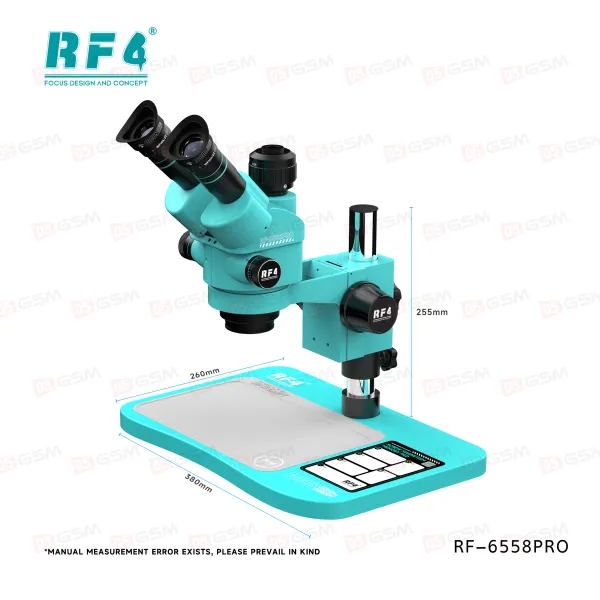 Микроскоп тринокулярный RF4 RF-6558PRO с подсветкой (65-58X; бирюзовый) фото в интернет-магазине 05gsm.ru