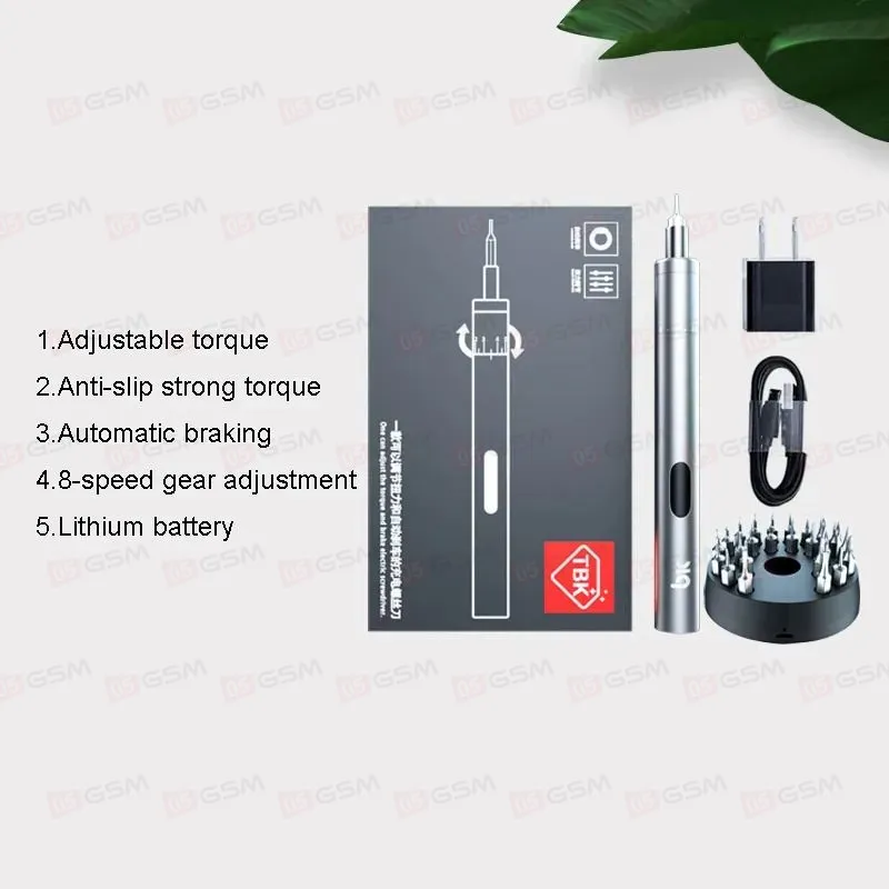 Отвертка электрическая TBK BK-008 (В комплекте 24 биты, держатель, блок и кабель) фото в интернет-магазине 05gsm.ru