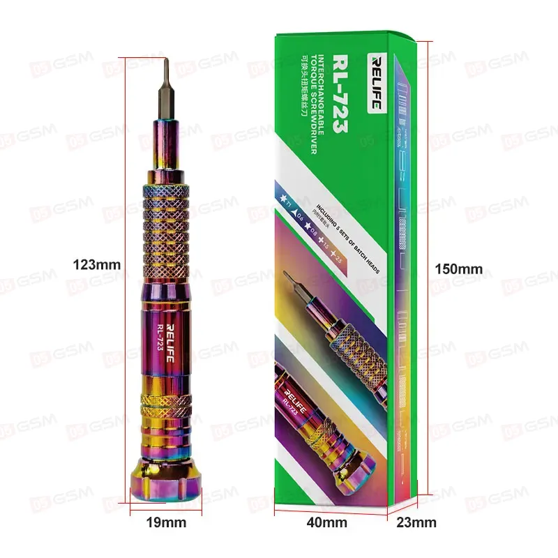 Отвертка Relife RL-723 (Набор из 5 бит) фото в интернет-магазине 05gsm.ru