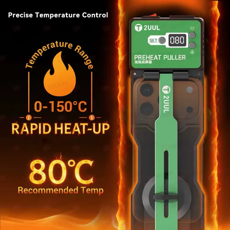 Инструмент для вскрытия телефона с подогревом и присосками 2UUL DA10 Preheat Puller фото в интернет-магазине 05gsm.ru