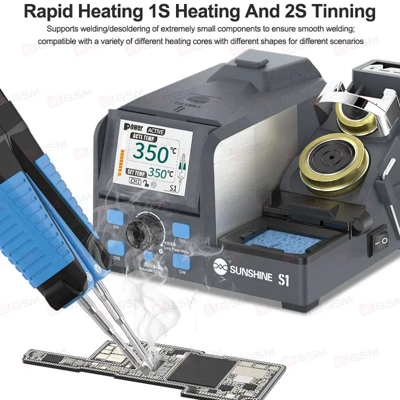 Паяльная станция Sunshine S1 (Ручка-пинцет и 2 жала) фото в интернет-магазине 05gsm.ru