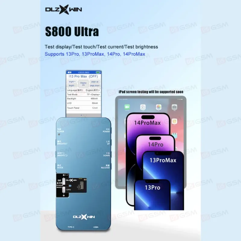 Тестер дисплеев DLZXWIN S800 Ultra (Для высокогерцовых дисплеев iPhone) фото в интернет-магазине 05gsm.ru