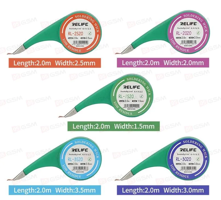 Оплетка для выпайки Relife RL-2020 (C держателем; 2 мм; 2 м) фото в интернет-магазине 05gsm.ru