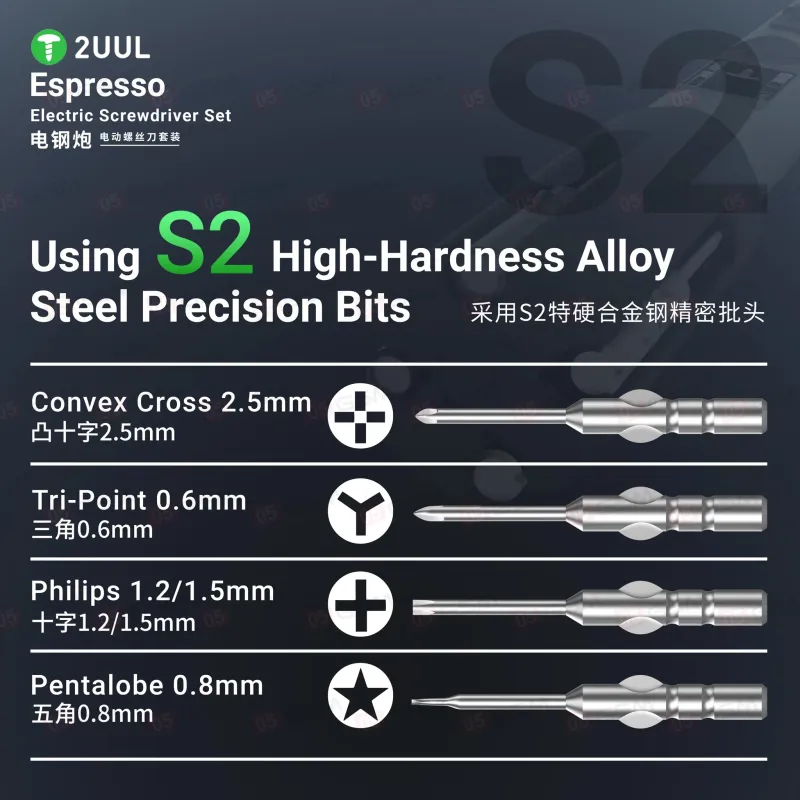 Отвертка электрическая 2UUL SD11 Espresso (Миниатюрная; в комплекте 4 биты и органайзер) фото в интернет-магазине 05gsm.ru
