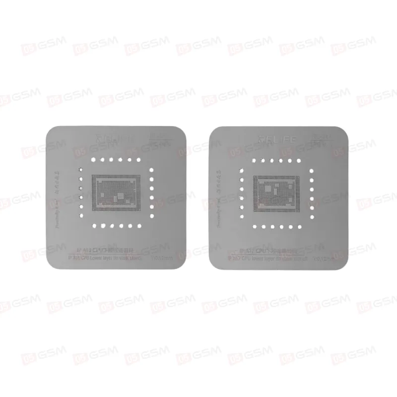 Набор трафаретов для BGA микросхем с держателями Relife RL-601MA (CPU A8-A18 Pro) фото в интернет-магазине 05gsm.ru