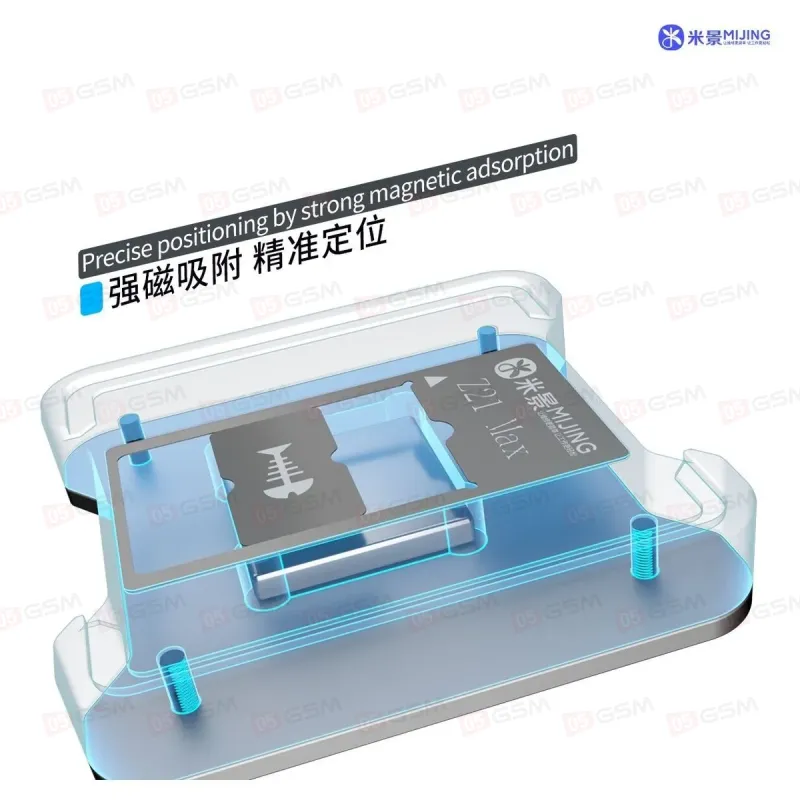 Набор трафаретов для BGA микросхем с держателями Mijing Z21 Max (CPU Apple A8-A19 Pro + Android) фото в интернет-магазине 05gsm.ru