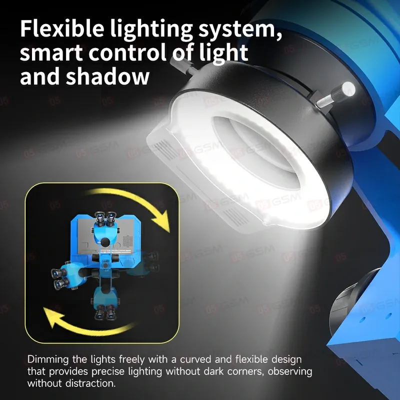 Микроскоп тринокулярный JCID M3750-A (7-50X; синий) фото в интернет-магазине 05gsm.ru