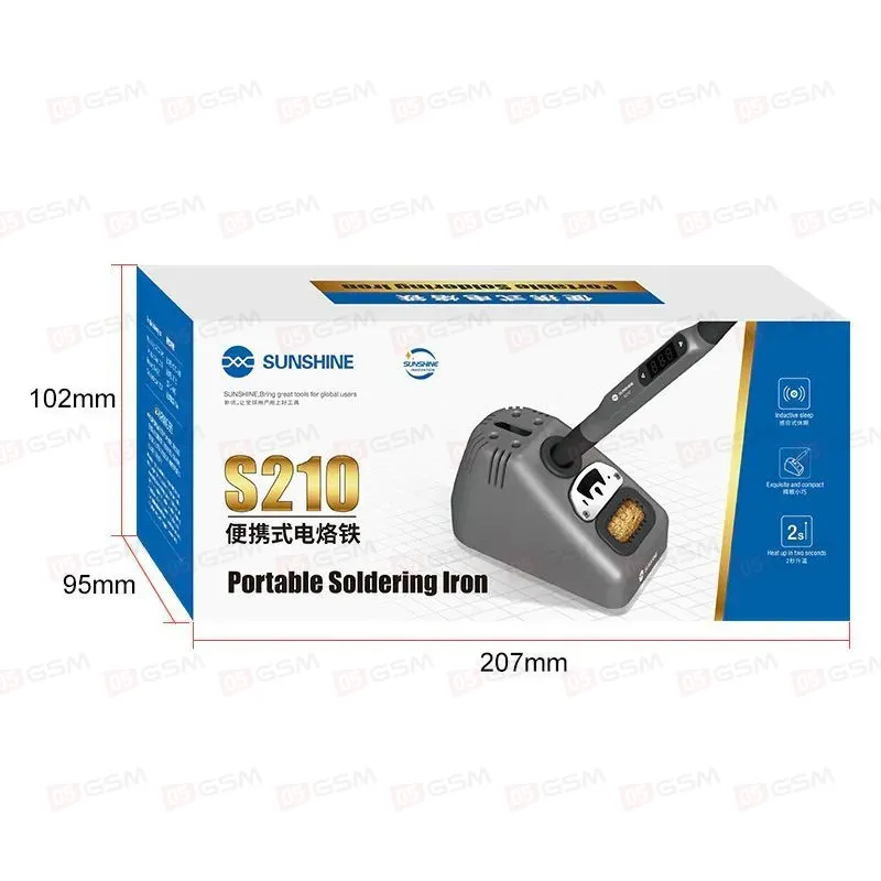 Паяльник портативный с держателем Sunshine S210 (1 жало C210; неавтономный) фото в интернет-магазине 05gsm.ru