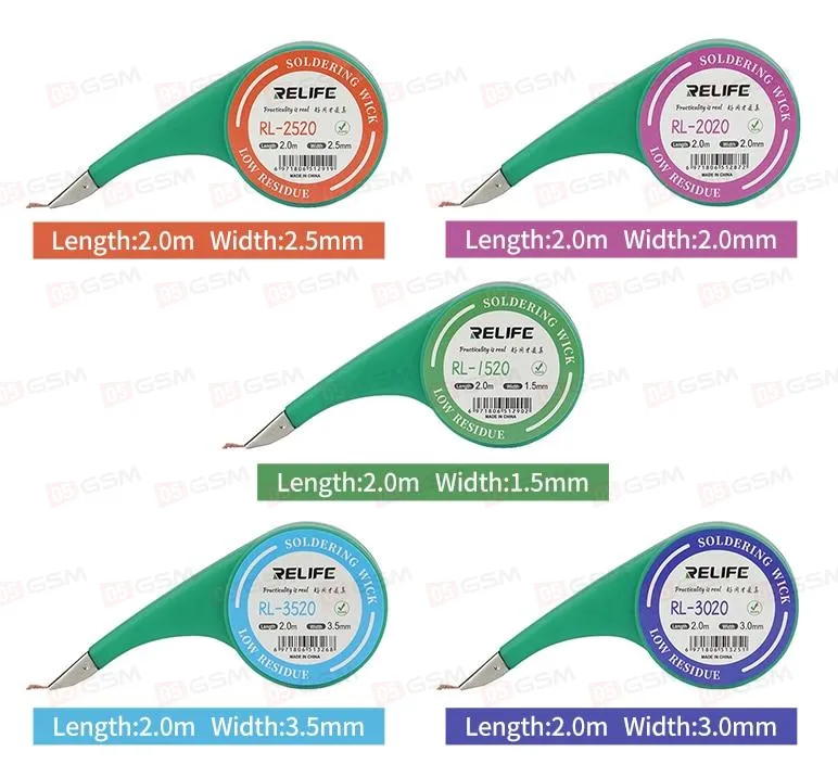 Оплетка для выпайки Relife RL-1520 (C держателем; 1.5 мм; 2 м) фото в интернет-магазине 05gsm.ru