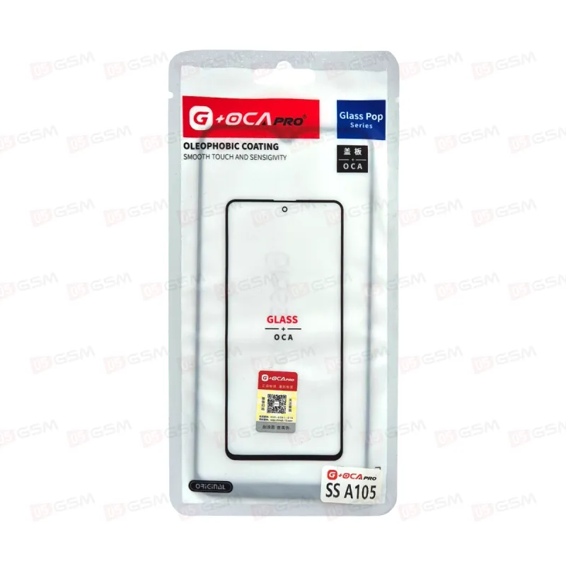 Стекло + OCA (G+OCA) Samsung A105 черный  фото в интернет-магазине 05gsm.ru