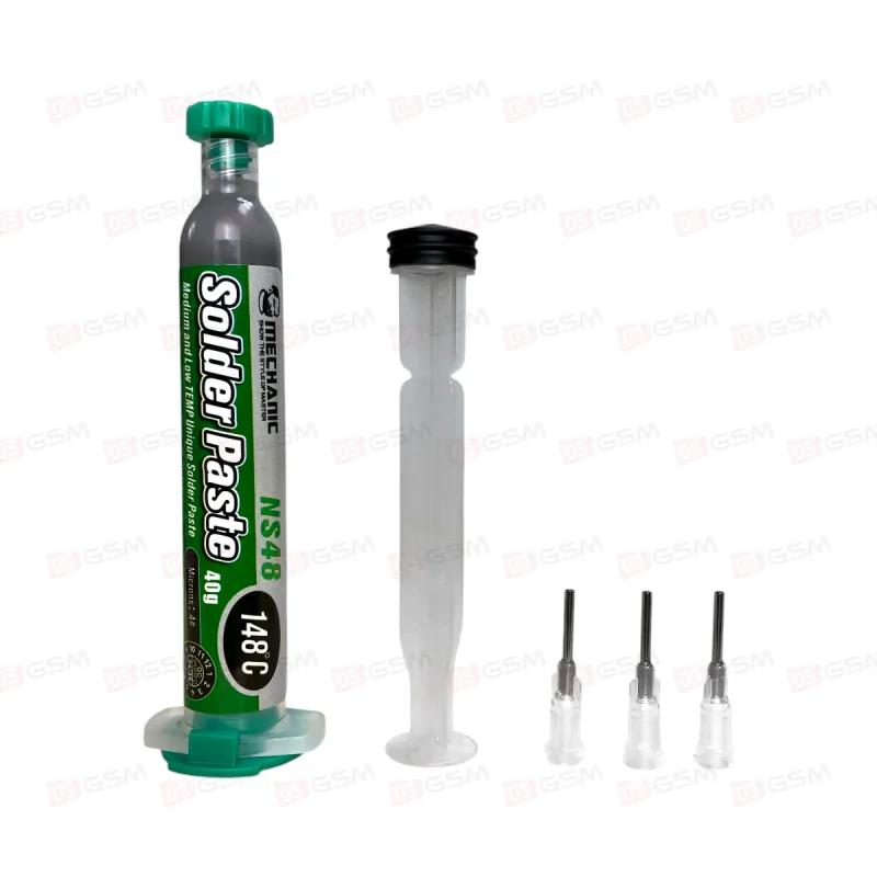 Паста для BGA IC Mechanic NS48 в шприце (148°C) 40g (жидкое олово) фото в интернет-магазине 05gsm.ru