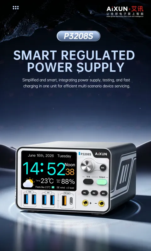 Блок питания Aixun P3208S (Импульсный; умный; 32 В; 15 А; 360W) фото в интернет-магазине 05gsm.ru