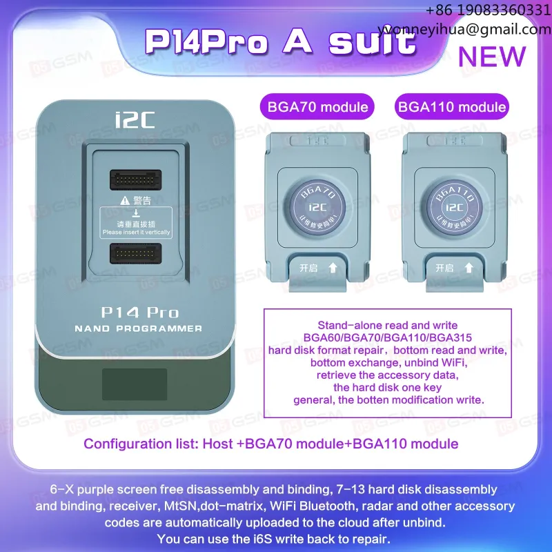 Программатор i2C P14 Pro (С модулем BGA110; iPhone Nand Programmer) фото в интернет-магазине 05gsm.ru
