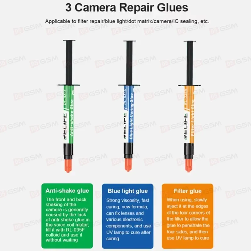 Клей ультрафиолетовый Relife RL-035H Light Filter (Для ремонта камеры) фото в интернет-магазине 05gsm.ru