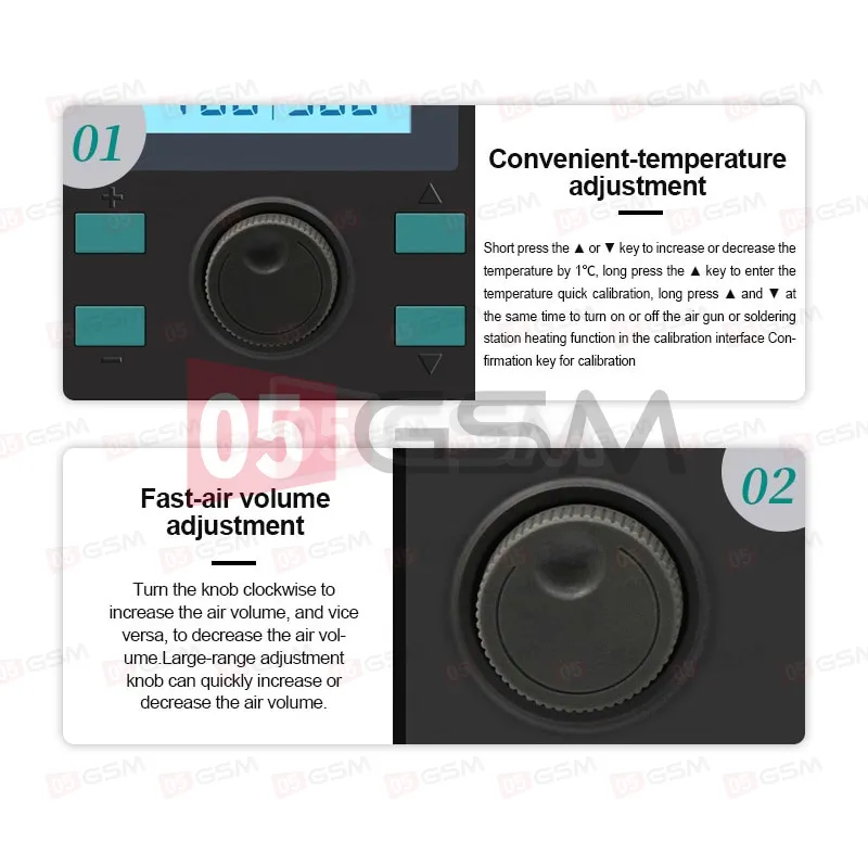 Паяльная станция с термофеном Quick 8786D+ фото в интернет-магазине 05gsm.ru