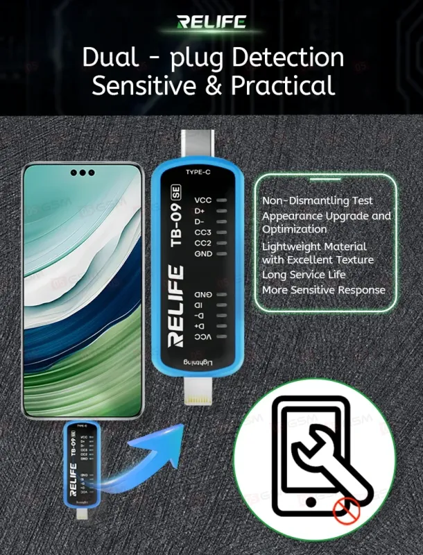 Автоматический тестер зарядки Relife TB-09 SE фото в интернет-магазине 05gsm.ru