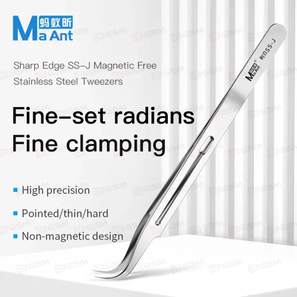 Пинцет изогнутый MaAnt SS-J (Немагнитный) фото в интернет-магазине 05gsm.ru
