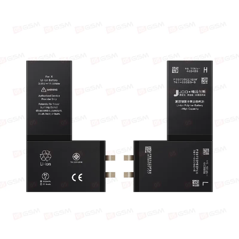 Аккумулятор усиленный без шлейфа iPhone X (JCID; High Capacity Cell; 3100 мАч) фото в интернет-магазине 05gsm.ru