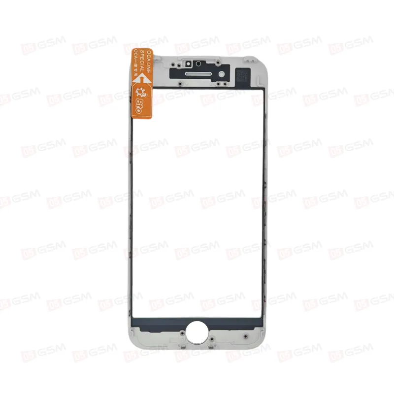 Стекло iPhone 7G Бронированные (9H) белое с РАМКОЙ+OCA пленка фото в интернет-магазине 05gsm.ru