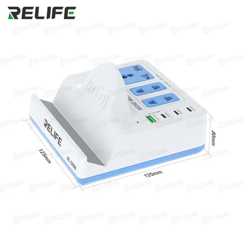 Многопортовое зарядное устройство Relife RL-309H (4 порта; 3 мультипорта; беспроводная зарядка) фото в интернет-магазине 05gsm.ru