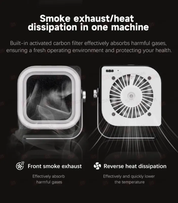 Дымоотвод c УФ-лампой, кулером и подсветкой TBK-F001 (Черный) фото в интернет-магазине 05gsm.ru