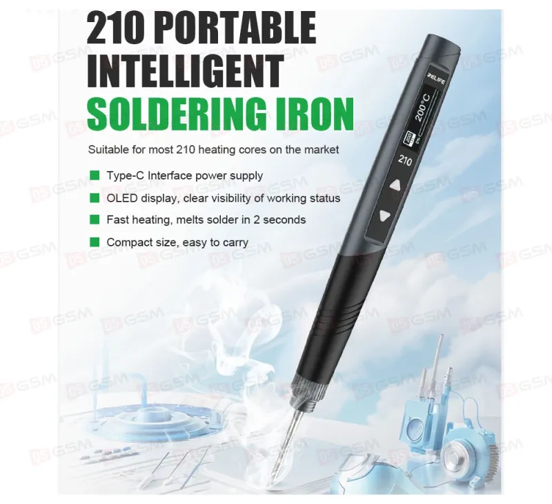 Паяльник портативный Relife 210 (1 жало С210; неавтономный) фото в интернет-магазине 05gsm.ru